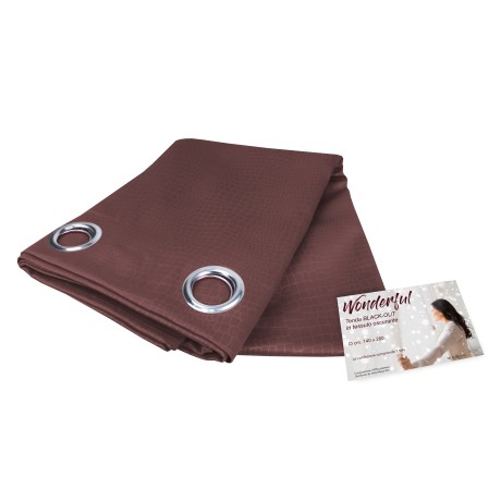 WUNDERBARER VORHANG in Unifarbe BRAUN cm. 140X280 BLACK OUT verpackt 2