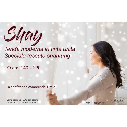 TENDA SHAY in tinta unita GRIGIO PERLA cm. 140X290 CONFEZIONATA