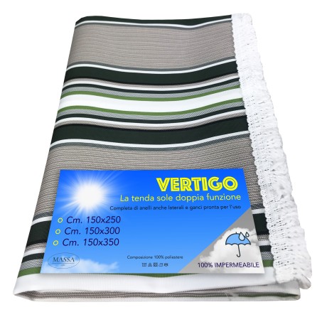 TENDA SOLE VERTIGO da esterno GIARDINO balcone RIGHINO VERDE impermeabile e idrorepellente