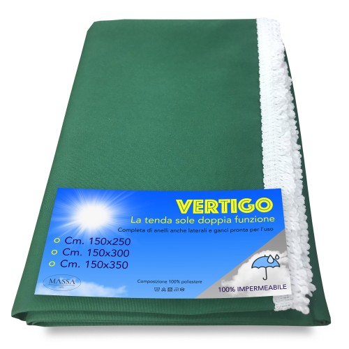VERTIGO OUTDOOR AWNING GARDEN BALCONY GREEN PLAIN WATERPROOF AND WATER REPELLENT