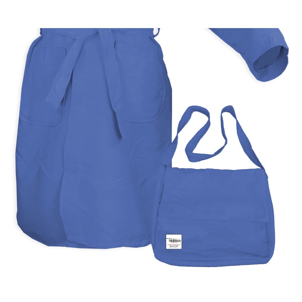 PODDY TECHNICAL BATHROBE IN MICROFIBER LIGHT BLUE