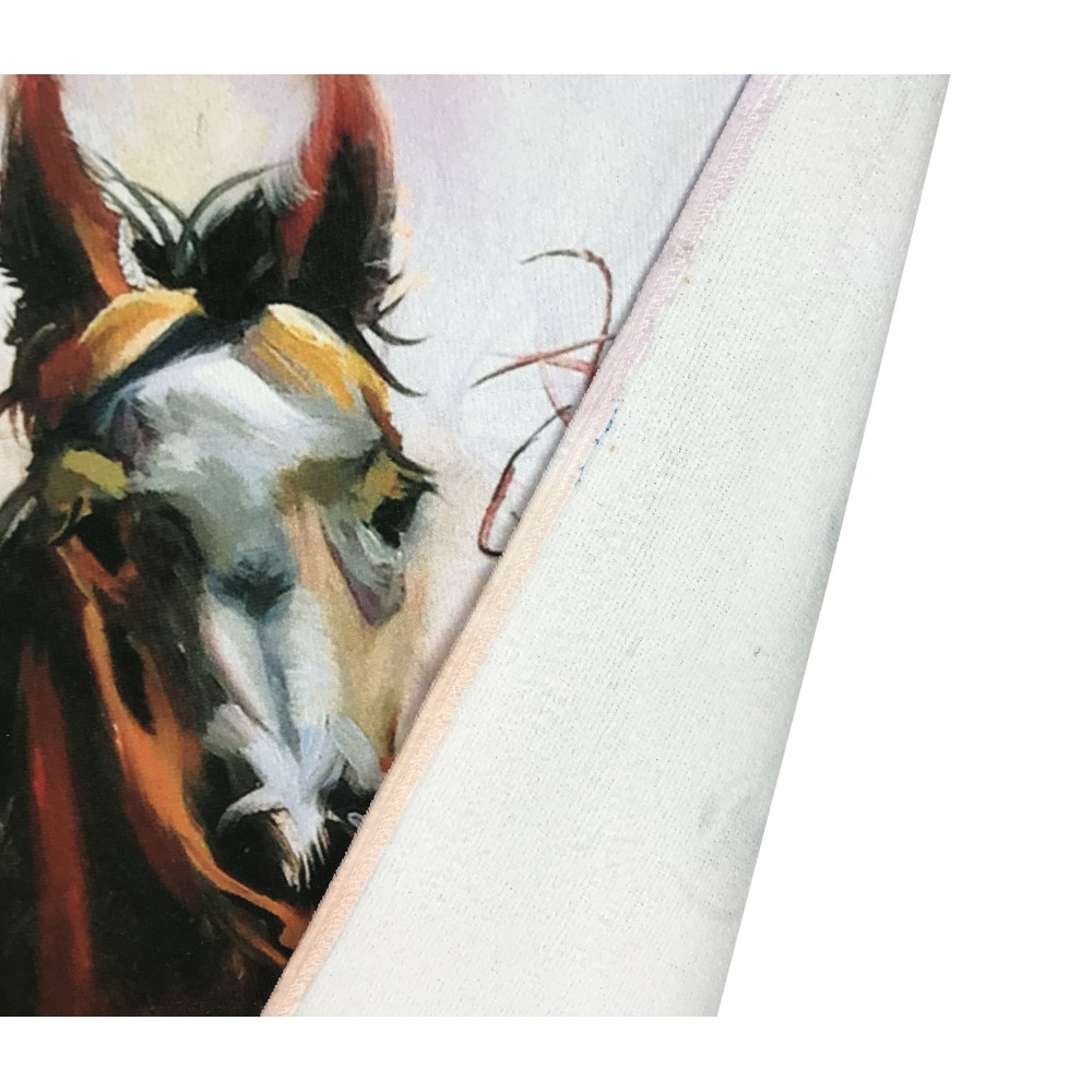 Serviette éponge peinture chevaux Grande taille 90 x 170 cm