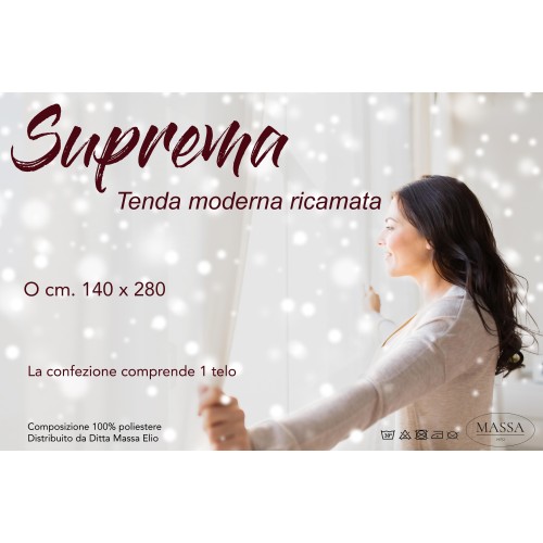 VORHANG SUPREME GESTREIFT UND BESTICKT CM. 140X280 VERPACKT