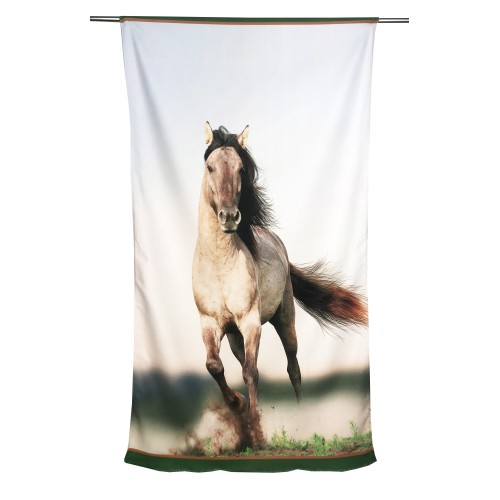 TOALLA DE PLAYA en rizo HORSE en talla RACE grande cm. 90 x 170