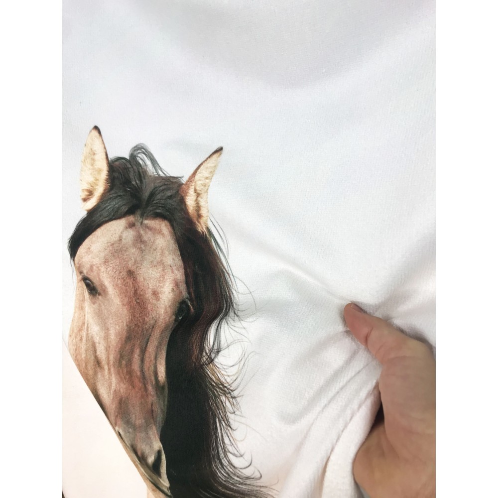 BEACH TOWEL in terry HORSE in RACE size large cm. 90 X 170
