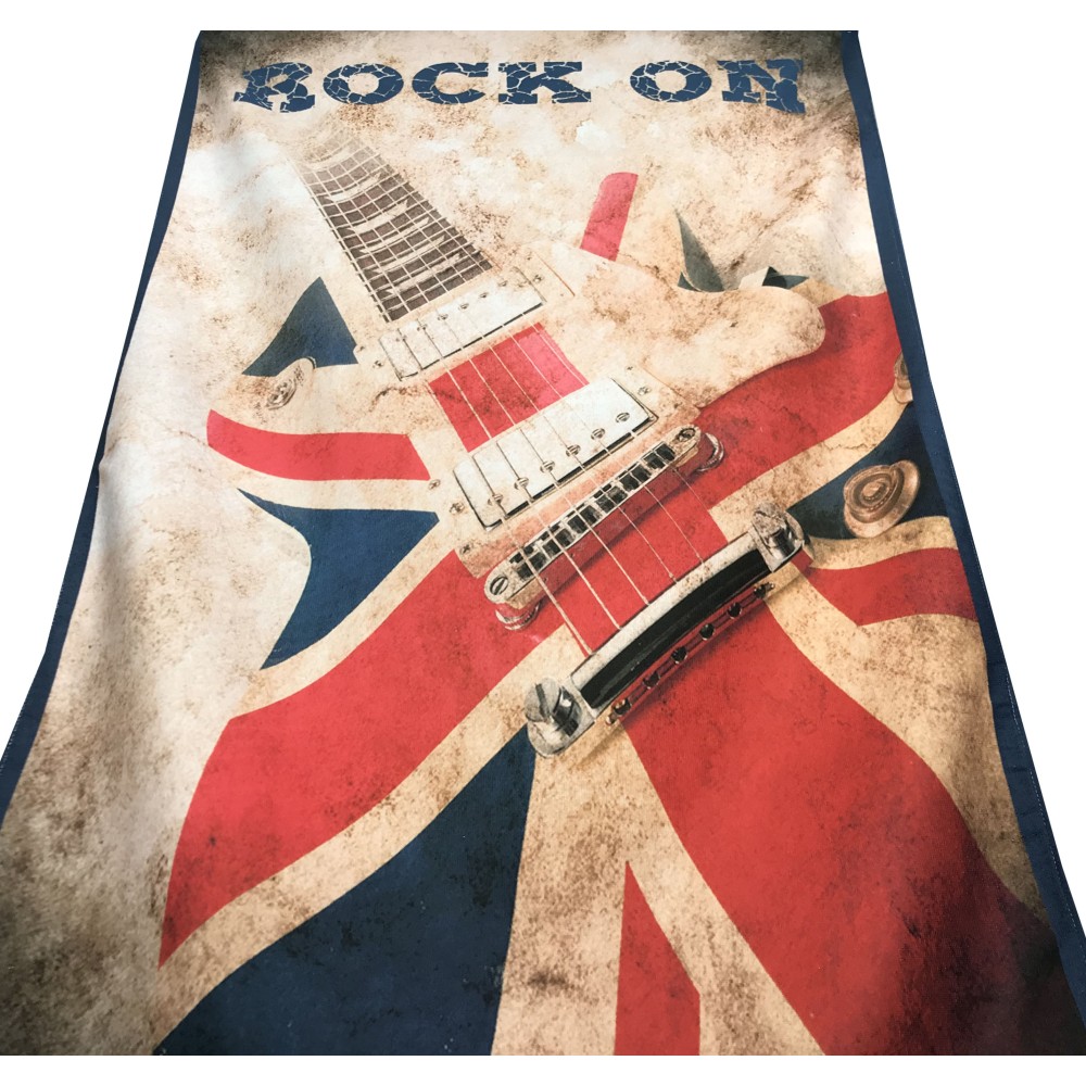 SERVIETTE de plage éponge ROCK SUR de grande taille cm. 90 X 170 guitare électrique