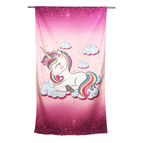 Serviette de plage licorne Rose Grande taille 90 x 170 cm