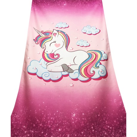 STRANDTUCH aus Frottee UNICORN Pink Größe groß cm. 90 X 170 CM 2