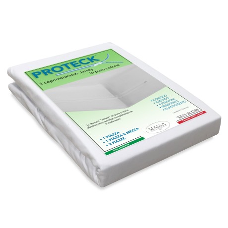 COPRIMATERASSO PROTECK con cerniera Zip IN JERSEY di puro cotone elasticizzato 2