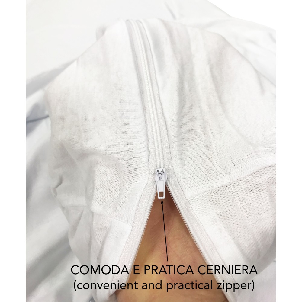 COPRIMATERASSO PROTECK con cerniera Zip IN JERSEY di puro cotone elasticizzato