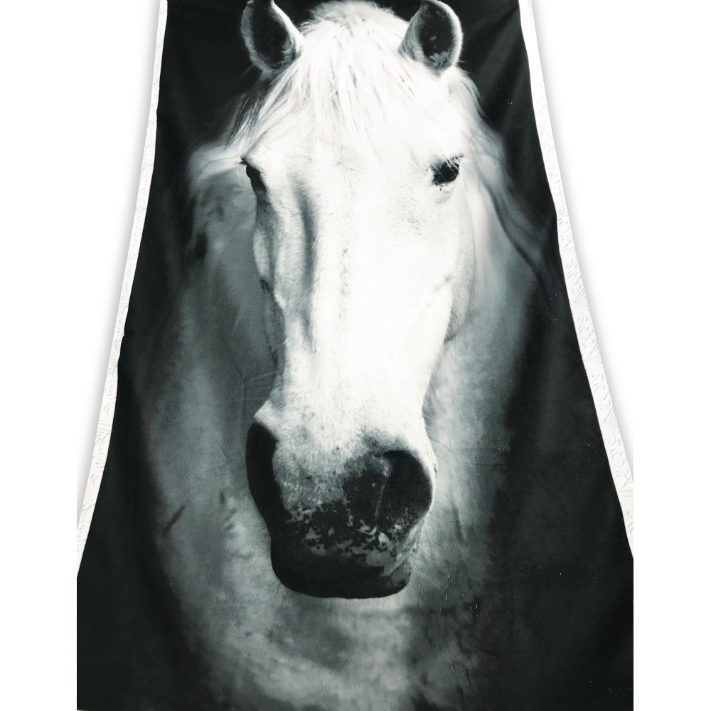 Serviette de plage éponge Cheval blanc grande taille cm. 90 X 170