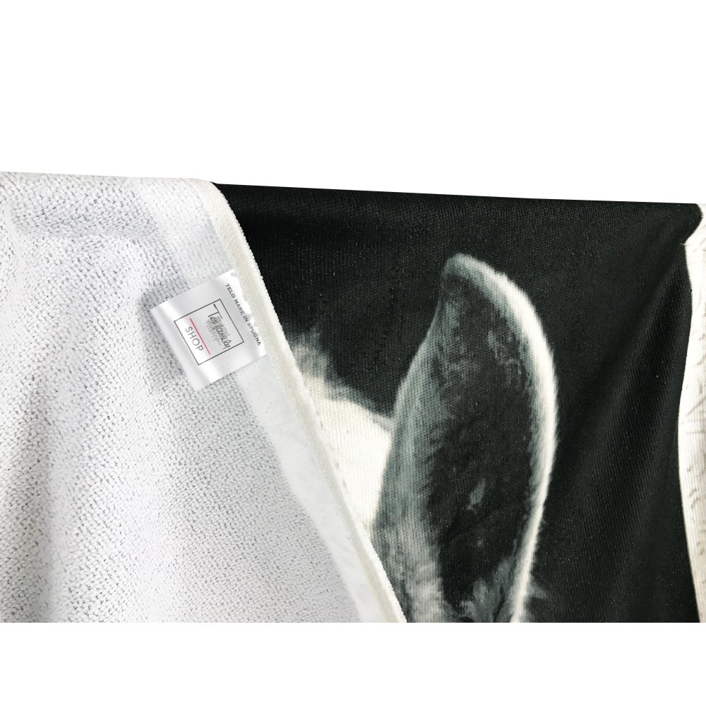 TERRY BEACH TOWEL WHITE HORSE size large cm. 90 X 170
