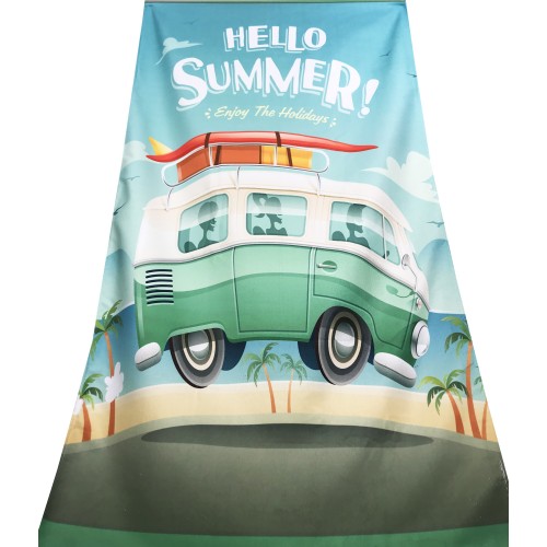 FROTTEE STRANDTUCH HELLO SUMMER BUS Große Größe cm. 90 X 170 CM