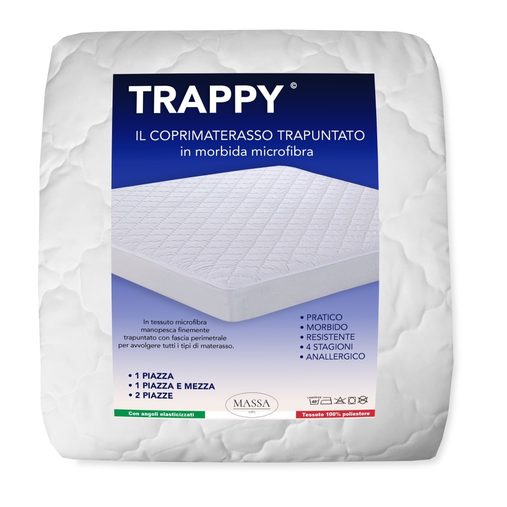 COPRIMATERASSO TRAPUNTATO in morbida MICROFIBRA TRAPPY imbottito