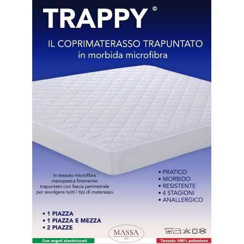 QUILTED MATTRESS COVER in soft TRAPPY MICROFIBER padded