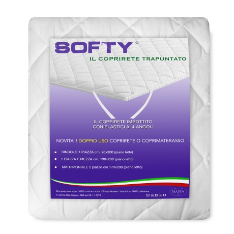 SOFTY © QUILTED BED BASE COVER aus Baumwolle DOPPELTER MATRATZENBEZUG