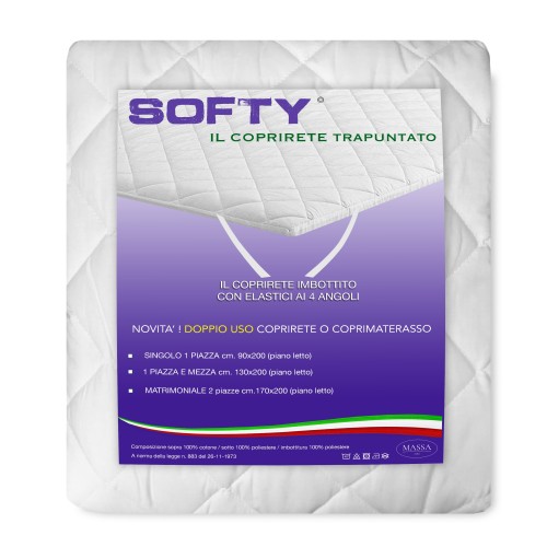 SOFTY © QUILTED BED BASE COVER aus Baumwolle DOPPELTER MATRATZENBEZUG