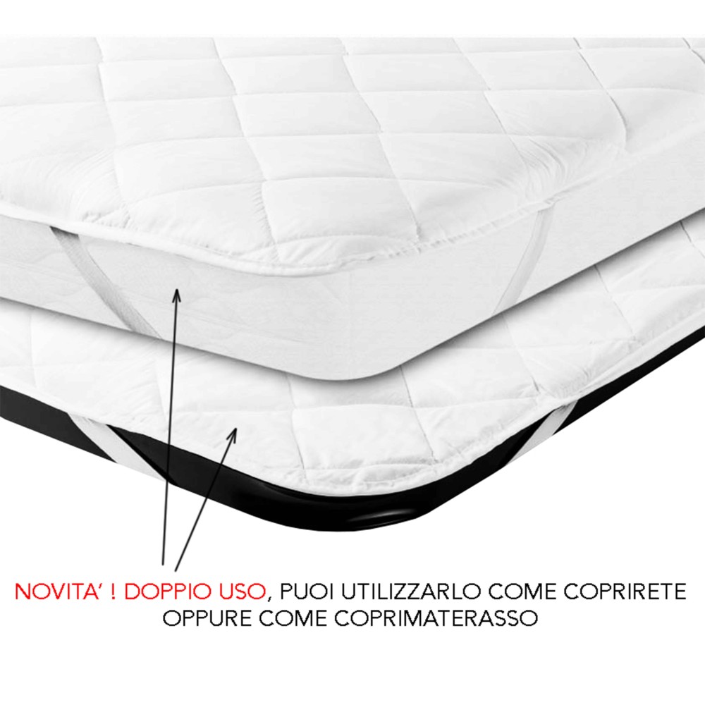Couvre-matelas en coton matelassé et rembourré de polyester non-allergène