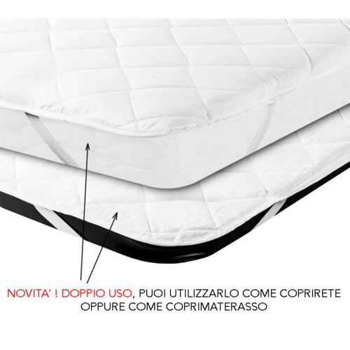 Couvre-matelas en coton matelassé et rembourré de polyester non-allergène