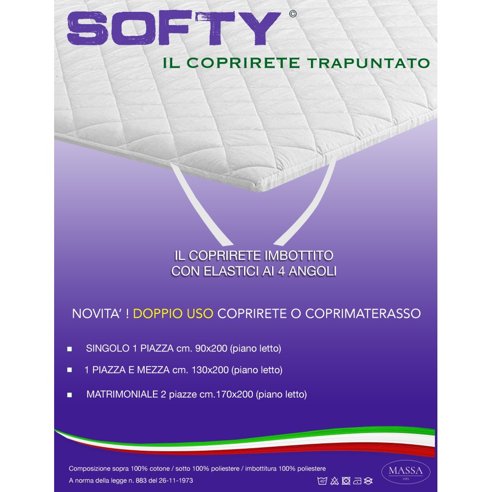 Couvre-matelas en coton matelassé et rembourré de polyester non-allergène