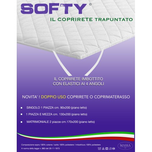 SOFTY © QUILTED BED BASE COVER aus Baumwolle DOPPELTER MATRATZENBEZUG