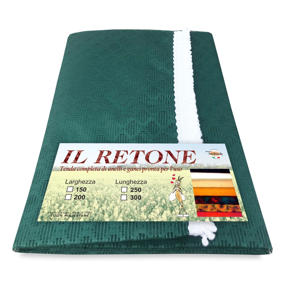RED DE CORTINA MOSQUITERA de exterior JARDÍN BALCÓN rombo liso VERDE cm.150X250 calidad extra