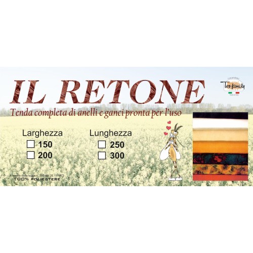 RIDEAU MOUSTIQUAIRE DE L'EXTÉRIEUR: JARDIN, BALCON DIAMANT ROYAUME-UNI ROUILLE CM.150X250 QUALITÉ EXTRA