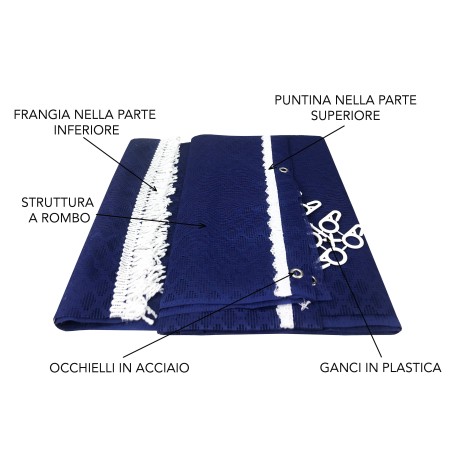 OUTDOOR MOSQUITO NET CURTAIN GARDEN BALCONY solid rhombus BLUE cm.150X250 extra quality 2