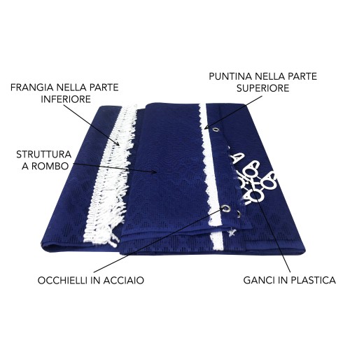 OUTDOOR MOSQUITO NET CURTAIN GARDEN BALCONY solid rhombus BLUE cm.150X250 extra quality