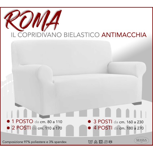 Funda de sofá elástica universal ROMA antimanchas BLANCO