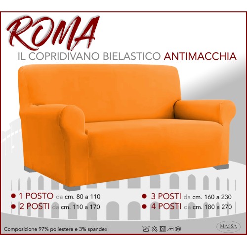 Universal stretch sofa cover ROMA stain-resistant ORANGE