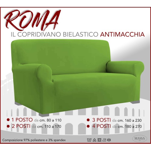COPRIDIVANO Universale elasticizzato ROMA antimacchia VERDE