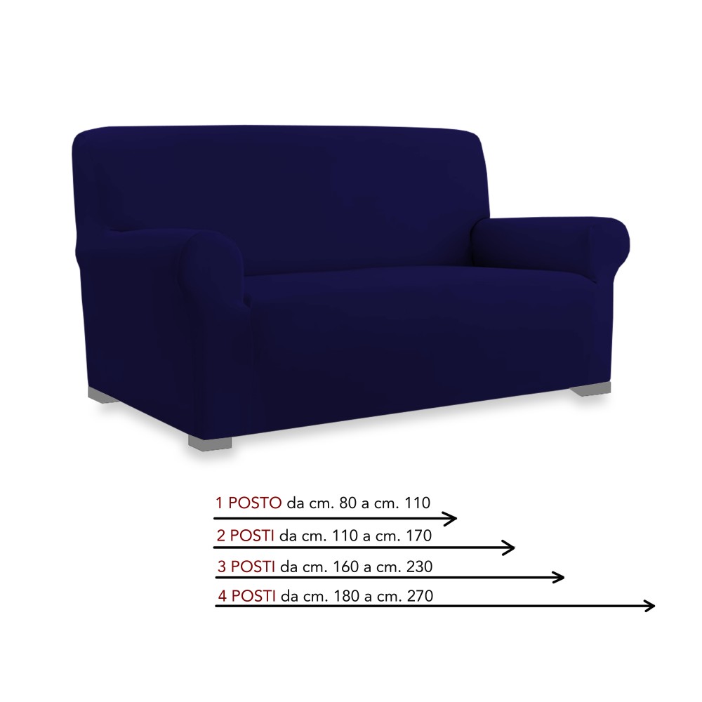 COPRIDIVANO Universale elasticizzato ROMA antimacchia BLU SCURO