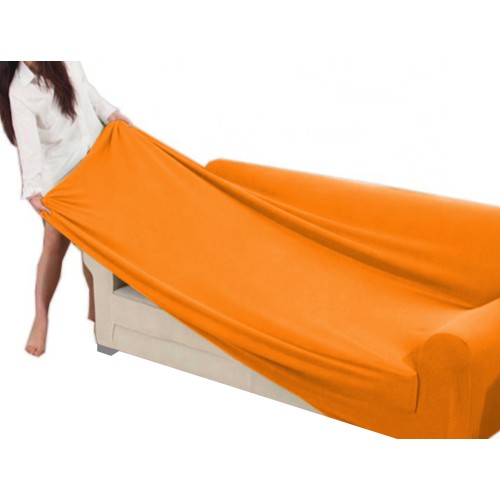 Funda de sofá tensada universal ROMA resistente a las manchas ORANGE