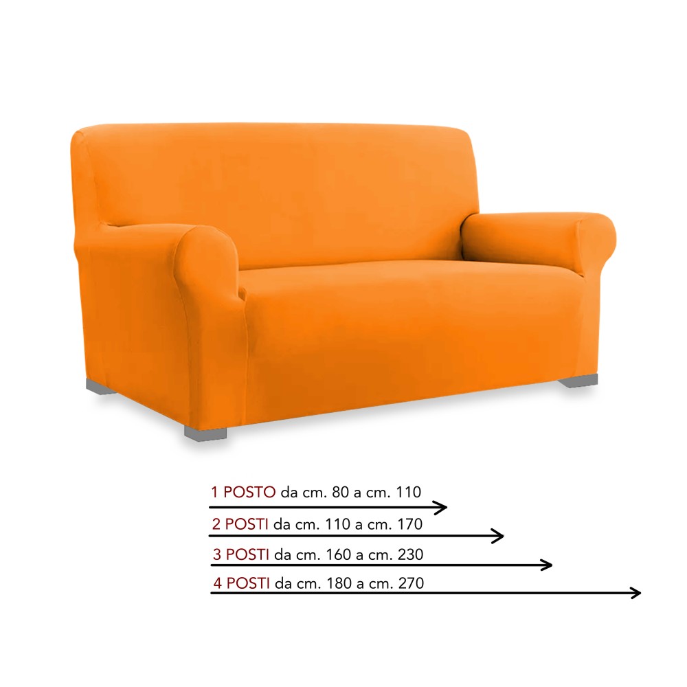 Universal stretch sofa cover ROMA stain-resistant ORANGE