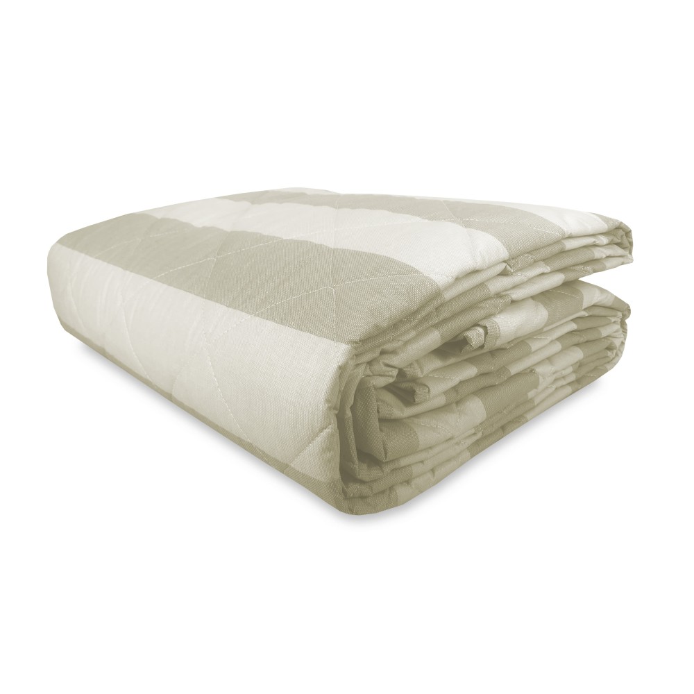 COPRILETTO trapuntato RIGATO francese BEIGE ECRÙ in PURO cotone