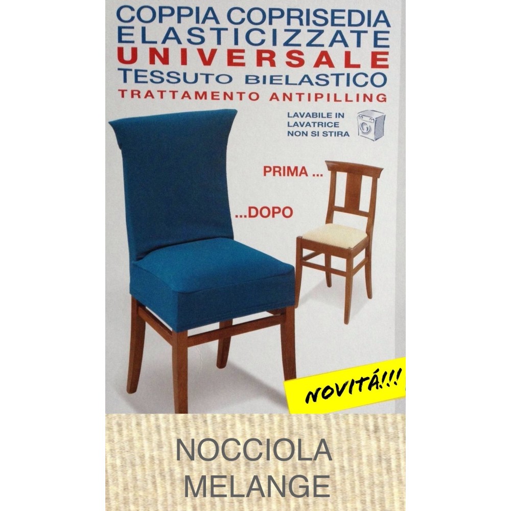 STRETCH CHAIR COVER NEW YORK WHOLE HAZELNUT MELANGE