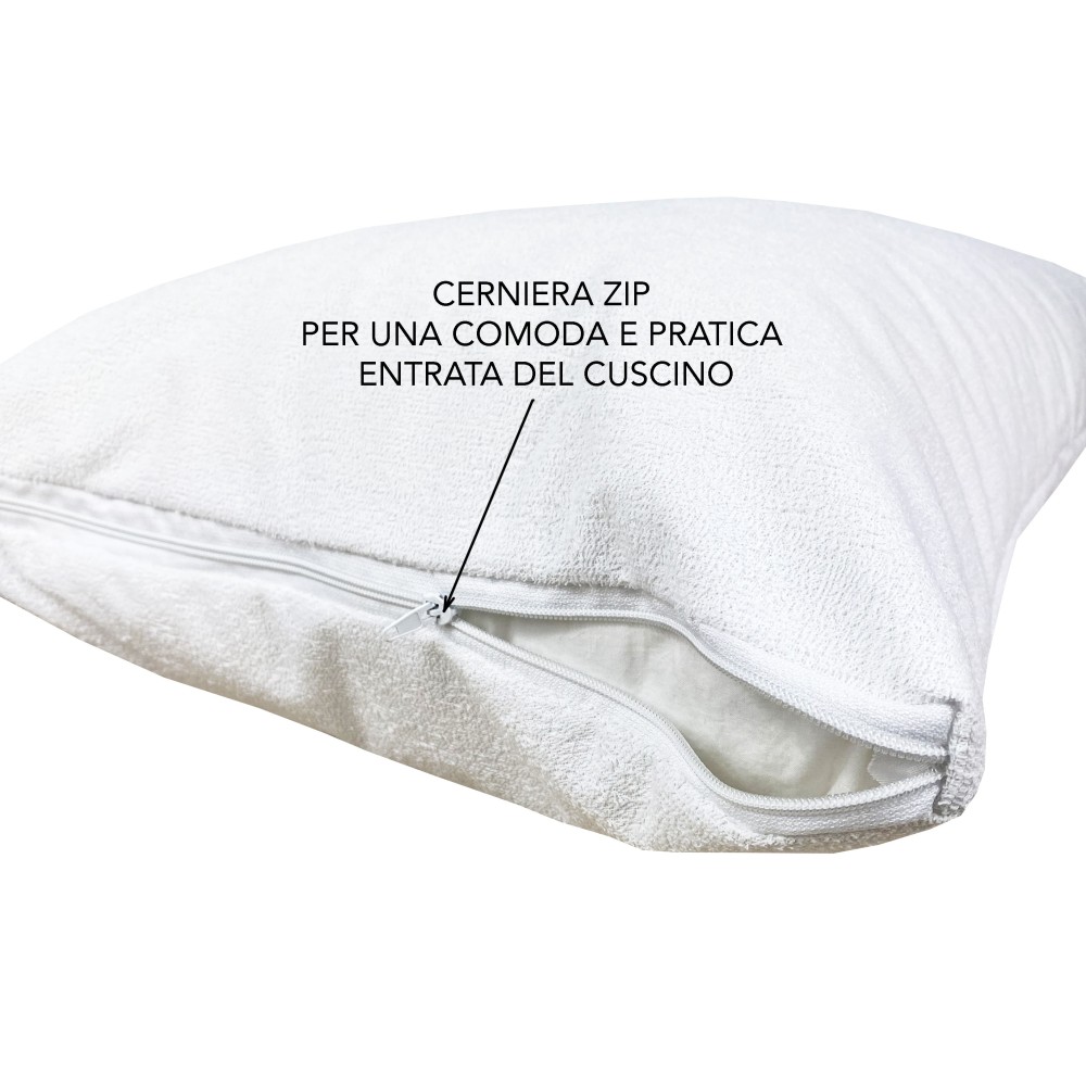 FEDERA PVC PLUS © copriguanciale IMPERMEABILE CON CERNIERA IN spugna DI COTONE