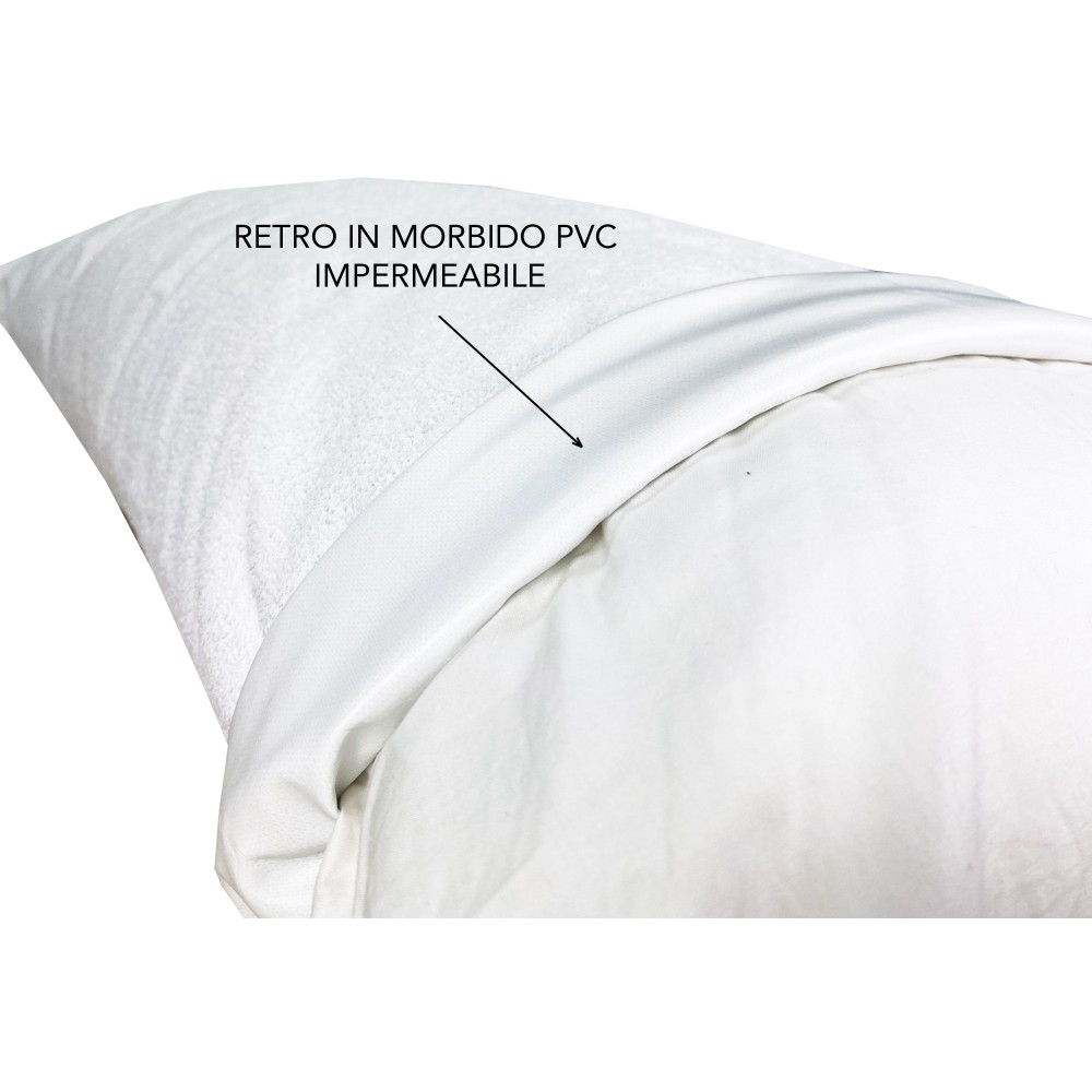 Funda de almohada impermeable PVC PLUS PILLOWCASE © con cremallera en rizo de algodón