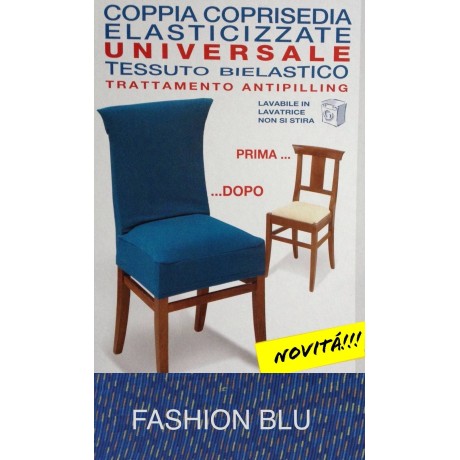housse de chaise TRONÇON DE NEW YORK TOUTE LA MODE BLEU