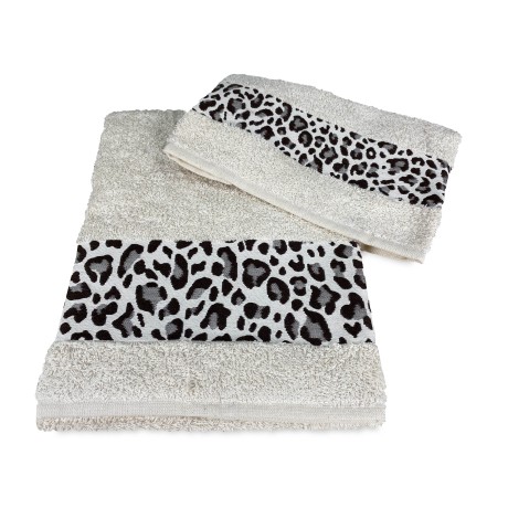 LOT DE SERVIETTES macula léopard beige