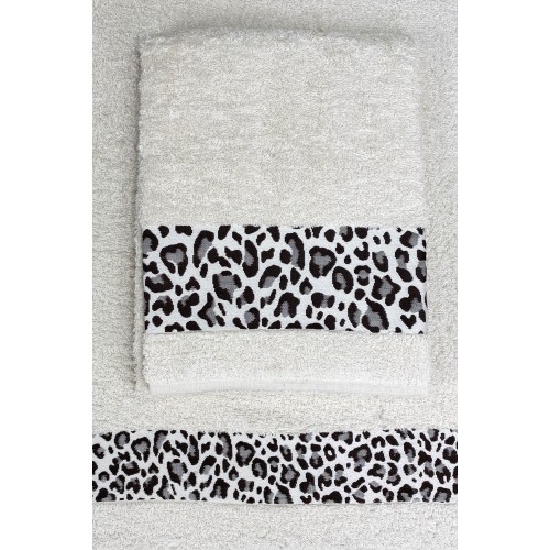 LOT DE SERVIETTES macula léopard beige