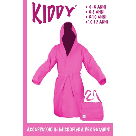 Bathrobe in soft ultra-absorbent microfiber for children and teenagers