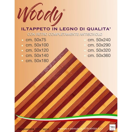 TAPPETO cucina WOODY © IN legno BAMBOO BORDEAUX SFUMATO BORDÒ  tutte le misure 2