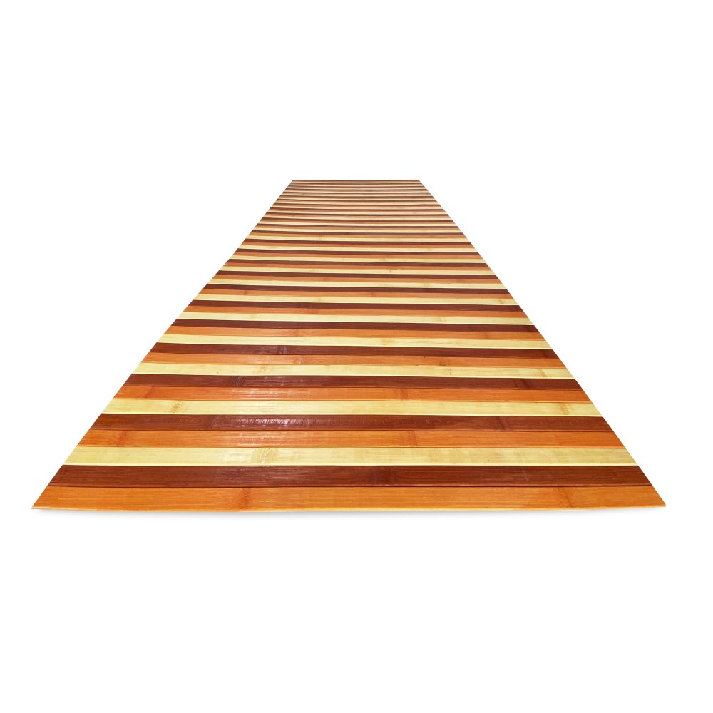 Alfombra de fibra de bambú sombreada en naranja, en diferentes tamaños