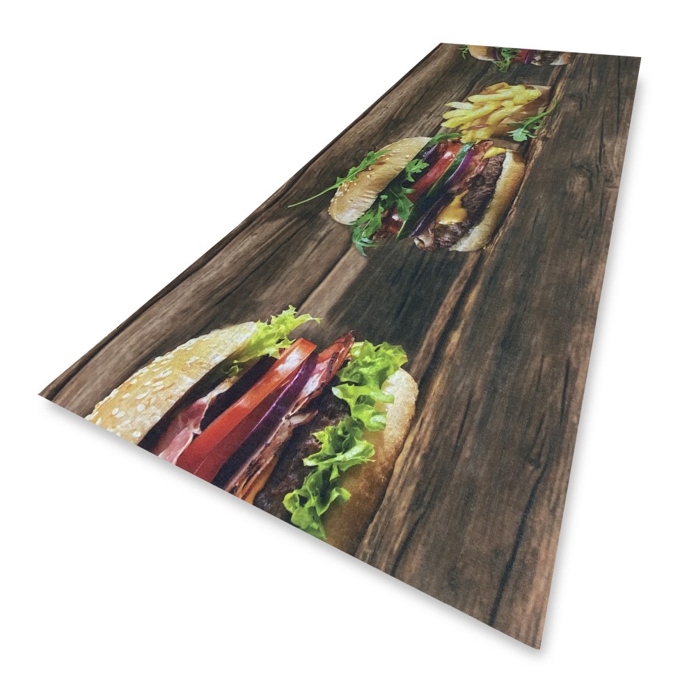 Antidérapant tapis de cuisine en coton, indestructible, imprimé avec des feuilles vertes