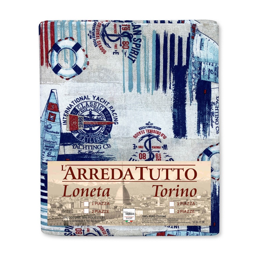 FUNDA DE TOALLA PARA MUEBLE GRAN SCARF COLCHA funda de sofá FABRIC LONETA sea MARINE SAILING BLUE