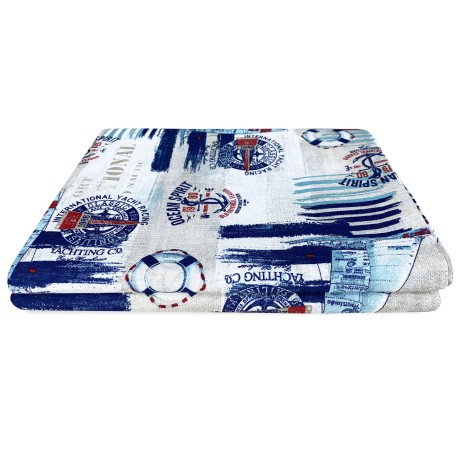 FURNISHING TOWEL cover GRAN SCARF BEDSPREAD sofa cover FABRIC LONETA sea MARINE SAILING BLUE 2