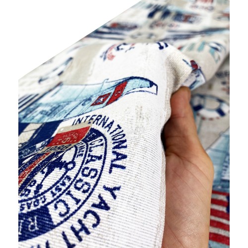 FURNISHING TOWEL cover GRAN SCARF BEDSPREAD sofa cover FABRIC LONETA sea MARINE SAILING BLUE