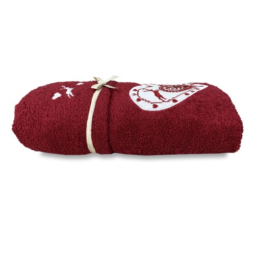 SET asciugamani TIROLO tirolese CUORE CERVO ROSSO